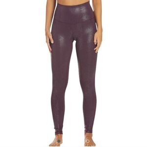 DYI Movement Tight Sz XS Burgundy Reptile Foil Leggings